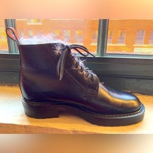 Saint Laurent Paris William Shearling Boot Size 37 Black Leather NEW WITH TAGS